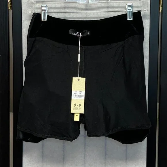 Velveteen Wide Waistband Poufy Gathered Mini Skirt Attached Shorts Skating Cheer - Picture 6 of 13